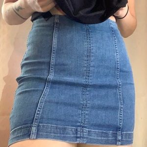 Free People “Modern Femme” Denim Mini Skirt